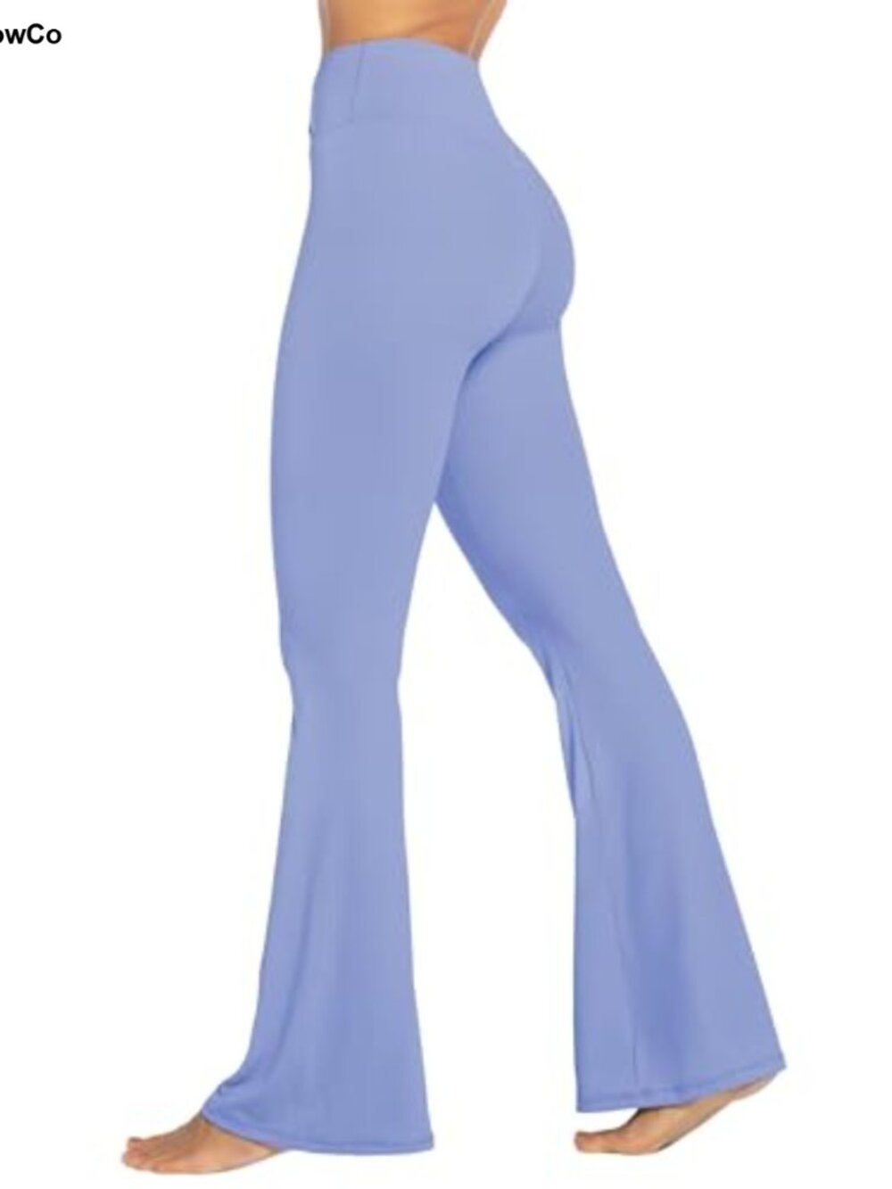 High Waist Crossover Flare Leggings No Front Seam Yoga Pants